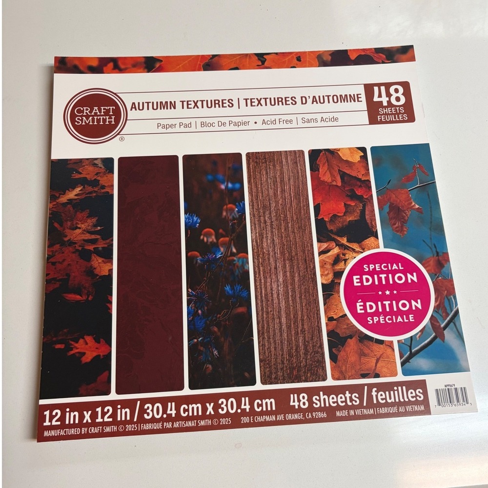 Craft Smith Autumn Textures 12x12 Scrapbook Paper Pad 48 Sheets Special Edition